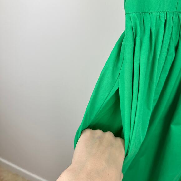 J.Crew One Shoulder Midi Dress A Line Ruffle Pockets Kelly Green US 00 NWT - Picture 10 of 12